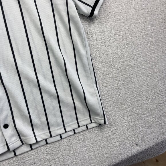 URBN IDNTY Baseball Jersey LA Los Angeles Button Up White / Black Striped Men S - Picture 5 of 16